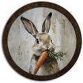 CFFJLHN Vintage Easter Carrot Bunny Wall Art Decor, Rustic Farmhouse Spring Cottage Easter Rabbit Bunny Round Hanging Wall Decor for Home Bedroom Living Room Kitchen, 10x10 Inch by Unknown