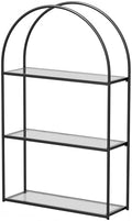Crofy 3-Tier Arched Wall Shelf with Black Frame & Transparent Shelves by CrofyLLC