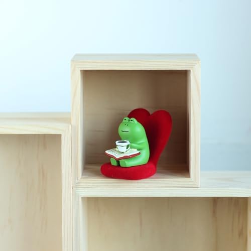 Mevodeata Cute Mini Frog Figurine with Small Sofa Resin Frog Figure for Office Home Decor - Cute Frog Gift for Frog Lovers (Love Shaped Sofa) - Image 5