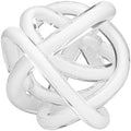 Torre & Tagus Orbit 4.5" Hand Blown White Glass Knot Sculpture, Table Decor by TorreTagusHome
