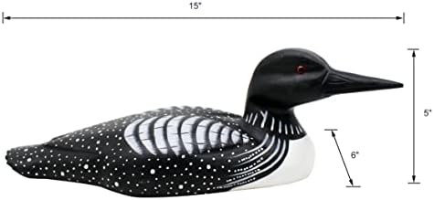 CVHOMEDECO. Primitives Hand Engraving and Painted Wood Loon Farmhouse Figurine Decorative Accent, 15 Inch - Image 5