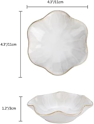JAMEND CLXP Ring Dish, Kiln Glaze Jewelry Trinket Tray, Gifts for Women I Lotus Leaf Necklace Earrings Holder on Nightstand Bathroom, Ceramic Cute Key Bowl, White. All Jewelries Are NOT Included. - Image 7