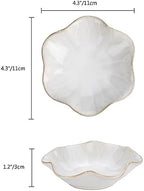 JAMEND CLXP Ring Dish, Kiln Glaze Jewelry Trinket Tray, Gifts for Women I Lotus Leaf Necklace Earrings Holder on Nightstand Bathroom, Ceramic Cute Key Bowl, White. All Jewelries Are NOT Included. - Image 7