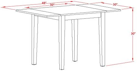 East West Furniture NDVA3-LWH-W 3 Piece Modern Dining Table Set Contains a - Image 13