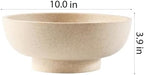 10" Large Decorative Bowl for Entryway Table with Pedestal, Stone Beige - Image 2
