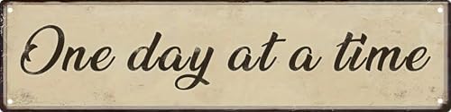 One Day At A Time Street Sign Retro Funny Wall Decor Metal Tin Signs Fall Season Horror Theme Inappropriate Humor Bar Home College Dorm Decor 16x4 in by Aimlayton