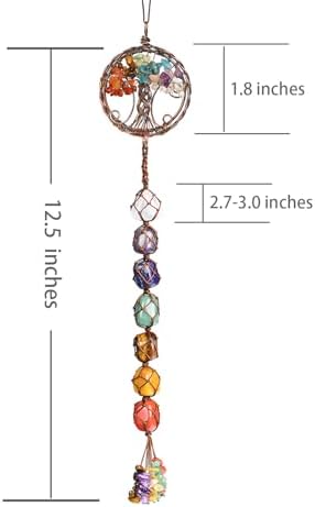 Gemstones Healing Feng Shui Crystals Window Car Decorations Hanging Ornament for Home Decor Party Decorï¼ˆTree-7 Chakra 1ï¼‰ - Image 2
