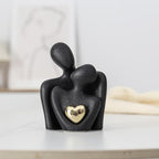 Ceramic Couple Statue - Modern Shelf Decor Knick Knacks for Shelves, Valentine's Day Wedding Gifts, Home Decor for Living Room, Bedroom, Bookshelf & TV Stand - Small Figurines(Black) - Image 3
