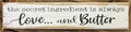 CSWLJS Metal Signs The Secret Ingredient Is Always Love and Butter Sign Funny Kitchen Sign Funny Farmhouse Wall Kitchen Decor Rustic Kitchen Wall Decoration 4x16 in by CSWLJS