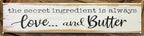 CSWLJS Metal Signs The Secret Ingredient Is Always Love and Butter Sign Funny Kitchen Sign Funny Farmhouse Wall Kitchen Decor Rustic Kitchen Wall Decoration 4x16 in by CSWLJS