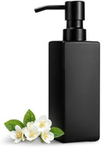 GMISUN Black Soap Dispenser Bathroom, Glass Hand Soap Dispenser with Stainless Steel Pump, 12 fl oz/350ml Refillable Dish Dispensers for Kitchen, Modern Liquid Lotion Bottles for Bathroom Countertop by GMISUN