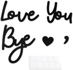 Love You Bye Sign Above Door: Wooden Wall Decor Living Room, Farmhouse Entryway Sign, Boho Home Decor, Valentine's Day Gift for Family (Black) - Image 4
