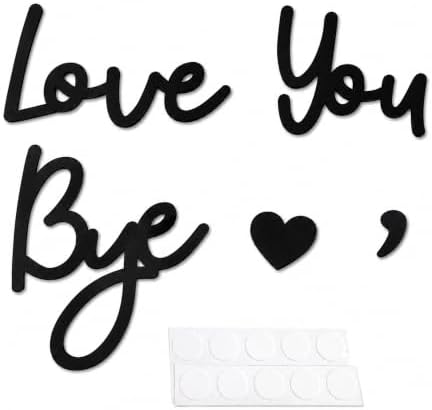 Love You Bye Sign Above Door: Wooden Wall Decor Living Room, Farmhouse Entryway Sign, Boho Home Decor, Valentine's Day Gift for Family (Black) - Image 4