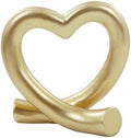 Lescafita Gold Heart Decor Sculpture, Love Heart Statue Modern Home Decor Accent for Living Room Bedroom Shelf Desk Tabletop, Wedding by LESCAFITA