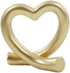 Lescafita Gold Heart Decor Sculpture, Love Heart Statue Modern Home Decor Accent for Living Room Bedroom Shelf Desk Tabletop, Wedding by LESCAFITA