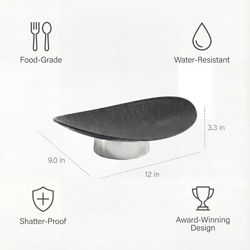 12" Modern Decorative Fruit Bowl for Kitchen Counter - Unique Egg-Shaped Pedestal Centerpiece Bowl for Dining Table, Abstract Resin Catchall Key Bowl for Entryway Table, Chic Coffee Table Decor Gift - Image 6