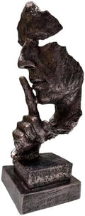 Silence is a Golden Statue Modern Mens Creative Office Home Room Decorations Sculpture Bookshelf Decorative 4.7 x 4.3 x 13.1in(Ancient Gold) Modern Home Décor by Scekackdv