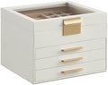 SONGMICS Jewelry Box Organizer, 4-Layer Storage with 3 Drawers, Glass Lid by SONGMICSbySONGMICSHOME