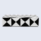 Handicrafts Home Decorative Storage Box with Lid, Black and White Decorative Remote Holder Box, Coffee Table Storage Box for Living Room, Console Table & Shelf Decor, Triangle - 10 x 6 x 2.5 - Image 4