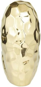 Deco 79 Porcelain Ceramic Heart Decorative Sculpture Dimensional Angled Origami Inspired Home Decor Statue, Accent Figurine 8" x 3" x 8", Gold - Image 2