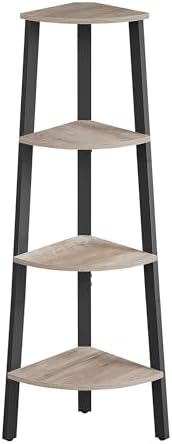 VASAGLE 4-Tier Corner Shelf Stand, Modern Ladder Shelf by VASAGLEbySONGMICSHOME