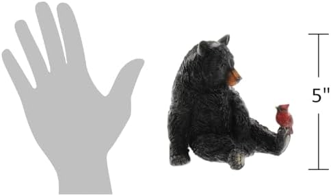 The Bridge Collection Black Bear and Cardinal Friend Figurine - Image 7
