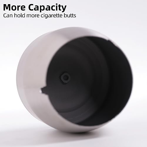 Ashtray with Lid for Cigarette, Stainless Steel Smokeless Odorless Windproof Ashtrays for Home Office Tabletop Outside Patio Outdoor Balcony(3.54"x3.0"x3.38") - Image 4