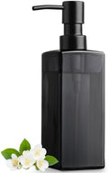 GMISUN Black Glass Soap Dispenser, Hand Soap Dispenser with Stainless Steel Pump for Bathroom, 12 fl oz/350ml Refillable Dish Dispensers for Kitchen, Modern Liquid Lotion Bottles for Countertop by GMISUN