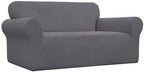 Easy-Going Stretch Loveseat Couch Covers Washable Grey | 1-Piece Loveseat Covers - Image 8