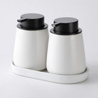White Round Soap Dispenser Tray - 8'' Ceramic Vanity Tray for Bathroom Decorative, Jewelry Ring Dish, Comestic Holder, Kitchen Sink Countertop Organizer Plate - Image 4