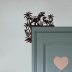 CUTHOLLOW Dinosaur and Tropical Plant Door Topper Sign Metal Wall Art Decor - Image 4