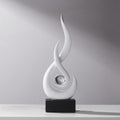 FJS White Abstract Flame Sculpture for Living Room Coffee Table Decor by FJSHomeDecor