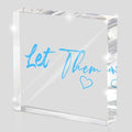 Let Them - Blue 4 Inch Acrylic Tabletop Sign, Office and Cubicle Decor for Women, Desk Accessory, Motivational Quote Gift for Coworkers, Empowering Work from Home Decor by MUZRUYOU