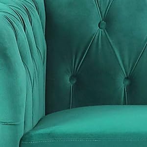 Living Room Chair, Modern Velvet Chesterfield Sofa Chair, Mid Century Single - Image 9