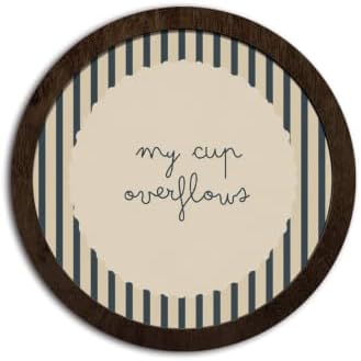CFFJLHN Vintage Christian Bible Verses Wall Art Round Wooden Decor by Unknown