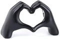 Modern Gold Heart Hands Sculpture, Decorative Table Art, Love Symbol Home Decor (Black) by Joogour