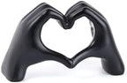 Modern Gold Heart Hands Sculpture, Decorative Table Art, Love Symbol Home Decor (Black) by Joogour