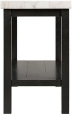 Picket House Furnishings Evie Wood Frame & Marble Top Console Table-White/Black - Image 5