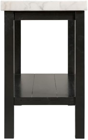 Picket House Furnishings Evie Wood Frame & Marble Top Console Table-White/Black - Image 5