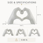 9.4" W White Heart Hands Sculpture, Modern Love Decor - Image 6