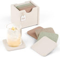 Fluxynara Felt Coasters with Holder, Set of 8 for Drinks, Boho by FLUXYNARA