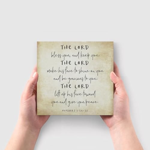 Inspirational Bible Verse The Lord Bless You and Keep You Wooden Box Sign Numbers 6:24-26 Scripture Desk Decor Rustic Scripture Wood Block Plaque Box Sign for Home Office Shelf Table Decoration - Image 4