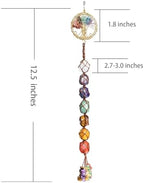 Handmade Gemstones Healing Feng Shui Crystals Window Car Decorations Hanging Ornament for Home Decor Party Decor（Tree-7 Chakra） - Image 2