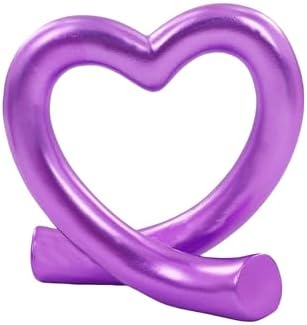 Lescafita Purple Heart Decor Sculpture, Artistic Abstract Love Statue Modern Home Decor Accent for Desk Shelf Coffee Table Room, Creative Unique Gift by LESCAFITA