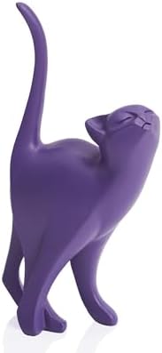 7 Inch Purple Proud Cat Statue by AMOIENSIS