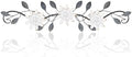 KHJCXS Metal Wall Art Modern Minimalist Metal Flowers Indoor Decor Horizontal Wall Art Iron Artwork,for Over Door,Bedroom,Living Room,Kitchen,Office Scroll Decor (White3) by WelcometoKHJCXS