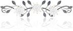KHJCXS Metal Wall Art Modern Minimalist Metal Flowers Indoor Decor Horizontal Wall Art Iron Artwork,for Over Door,Bedroom,Living Room,Kitchen,Office Scroll Decor (White3) by WelcometoKHJCXS