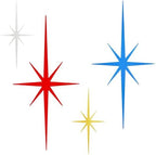 4 Pcs Star Wall Art for Home Decor Living Room Bedroom Office Metal 3D,Bling,with Hanging Hook Starburst Midcentury Sculpture Retro Gallery Accent Celestial -Gold 16.5in/9.4in by sxnzequnze