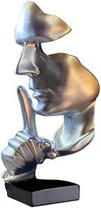 aboxoo Abstract Statues Silence is Gold Decorative Objects (Silver) by aboxoo