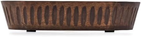Samhita Mango Wood Decorative Bowls for Home Décor, Decorative Long Wooden Bowl for Table Centerpiece (10" x 6" x 2") - Image 3